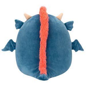 Squishmallows 14-Inch Carin the Blue Dragon with Orange Mane