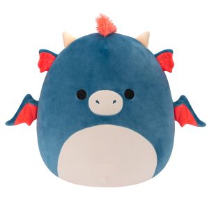 Squishmallows 14-Inch Carin the Blue Dragon with Orange Mane