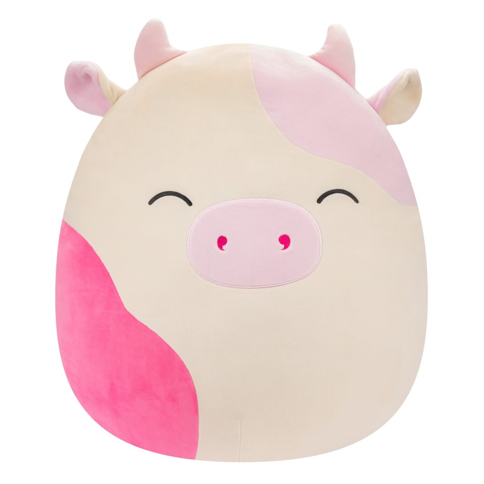 Squishmallows 20-Inch Caedyn the Cream Cow with Pink Spots